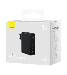 Baseus GaN5 Pro 140W Power Adapter (2 Type-C  /  1 USB) + Type-C to Type-C Cable..